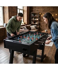 Sugift Folding Foosball Table with 22 Players and Slide Scorers Space-Saving Game Table