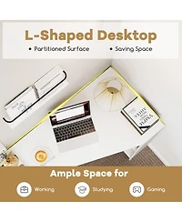 Sugift 48 in L-Shaped Corner Executive Computer Desk with Drawer