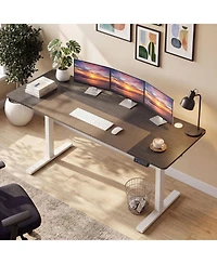 Sugift 63 x 24 inch Height Adjustable Sit Stand Computer Desk with 3 Memory Presets
