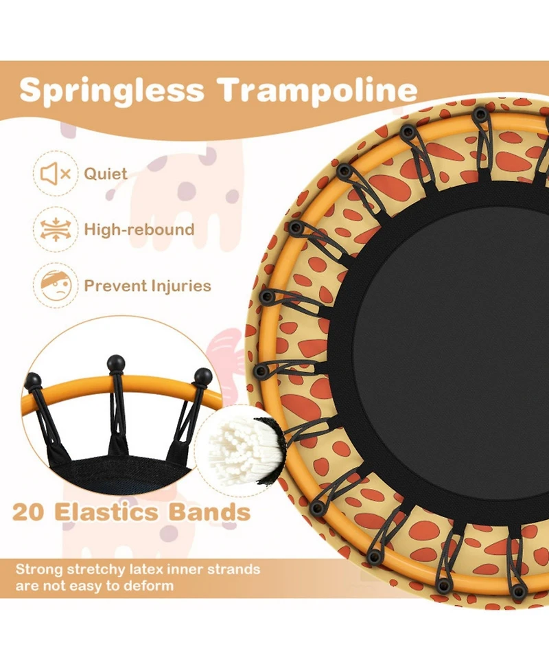 Sugift Mini Trampoline with Foam-Padded Handle and Padded Cover, 28" x 30", 176 lbs Capacity, Ages 3-6