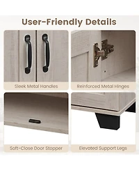 Gouun 3-Door Buffet Sideboard with Adjustable Shelves and Anti-Tipping Kits