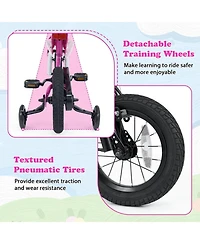 Hongge 12-Inch Motorcycle-Inspired Kids Bike with Hand Brake, Ages 3-4