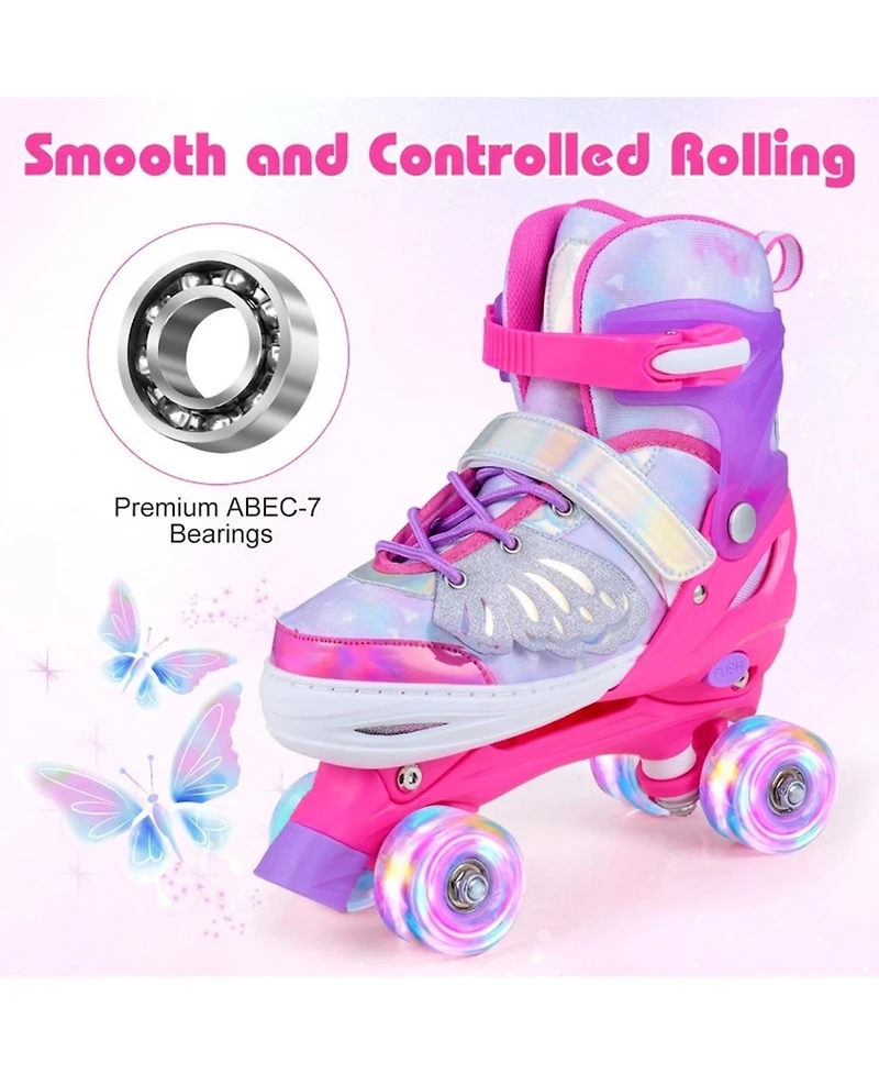 Hongge Adjustable Light-Up Roller Skates, Ages 9-14