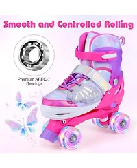Hongge Adjustable Light-Up Roller Skates, Ages 9-14