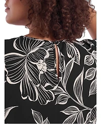 Torrid Plus Abbey Floral-Print Georgette Scoop Neck Blouse