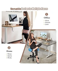 Sugift Hand Crank Sit to Stand Desk Frame Height Adjustable 27.6inch-45.3inch Standing Base