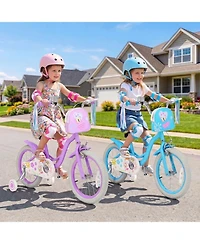 Hongge 16-Inch Training Wheels Adjustable Girls Bike, 110 lb Capacity, Ages 4-7