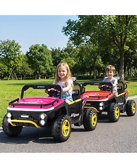 Hongge 24V 2-Seater Remote Control Kids' Ride-On Utv Truck, 88 lbs Capacity, Ages 3-7