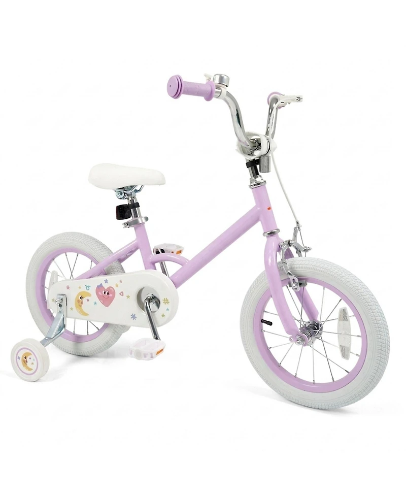 Hongge 14-Inch Kids Bike with Training Wheels, Adjustable Seat and Dual Brakes, Ages 3-5