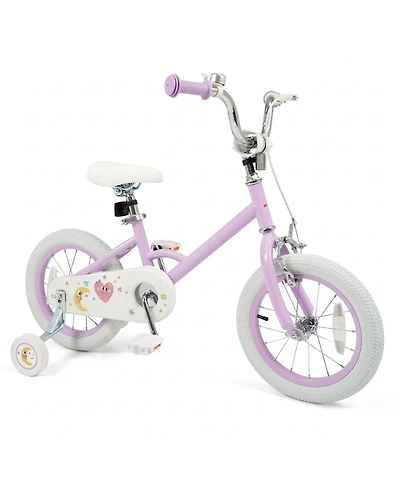 Hongge 14-Inch Kids Bike with Training Wheels, Adjustable Seat and Dual Brakes, Ages 3-5