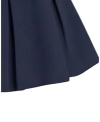 Hope & Henry Little and Big Girls' ( 6 to 12 ) Ponte Pleated Button Tab Skirt