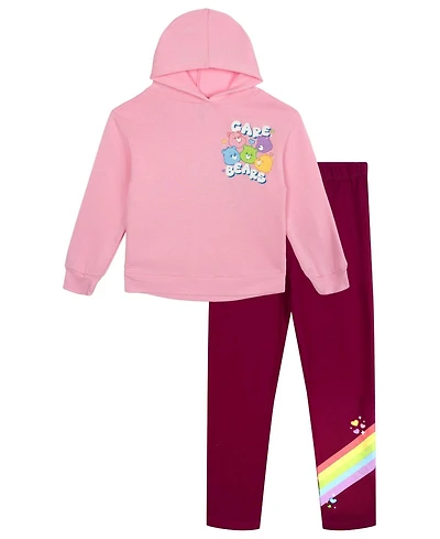 Care Bears Toddler Girls' 2T-5T Long-Sleeve Hooded Hoodie and Leggings, 2-Piece Set
