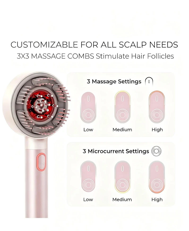 Tymo Beauty TriThera Red Light Scalp Therapy Massage Brush