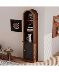 Streamdale Furniture Tall Arched Corner Bookshelf with Shutter Door