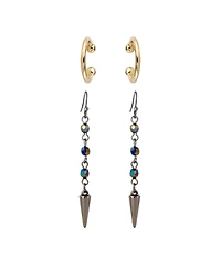 K-Pop Demon Hunters Rumi Ear Cuff and Drop Earrings Set Official License, Gold-Tone Cuffs and Black Earrings