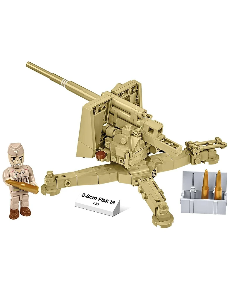 Cobi Historical Collection Wwii 8.8 cm Flak 18 (Dak) Cannon 232-Piece Building Set, Ages 9+