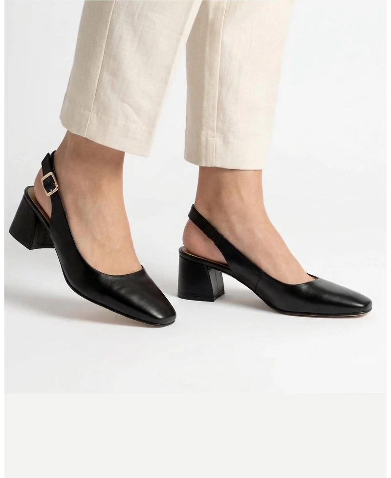Menina Step Women's Pia Leather Slingback Pump