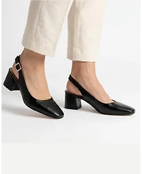 Menina Step Women's Pia Leather Slingback Pump