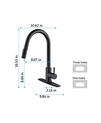 Thirtypeachy Touch Pull-Down Kitchen Faucet, Single Handle High Arc with 360degree(s) Swivel and 2-Function Sprayer