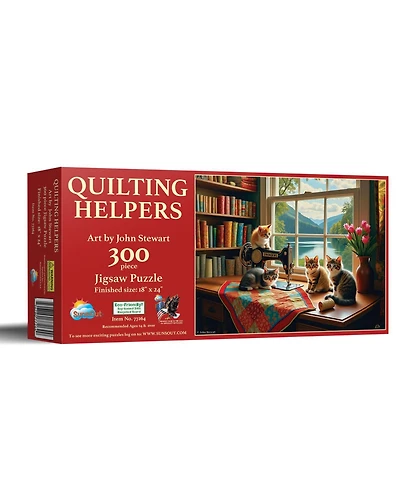 SunsOut Quilting Helpers 300-Piece Jigsaw Puzzle, Ages 15+