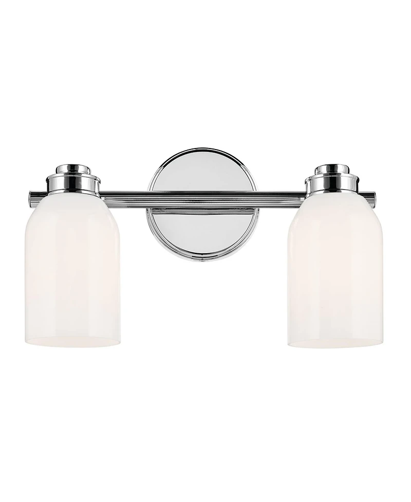 Kichler Shae Chrome Bath 2Lt with Opal Glass
