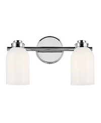 Kichler Shae Chrome Bath 2Lt with Opal Glass