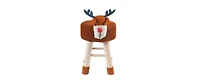 Flynama Deer Ottoman Stool Cute Animal Foot Stool Kids Seat with Solid Wood Legs
