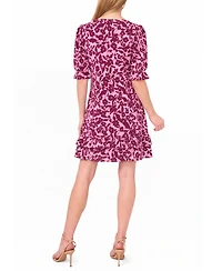 CeCe Women's V-Neck Short-Sleeve Tiered Ruffle Dress