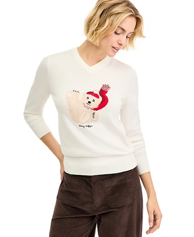 Tommy Hilfiger Women's Intarsia V-Neck Sweater
