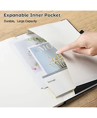 Danrong Leather Lined Journal Notebook Thick Paper Lay Flat Pockets Writing