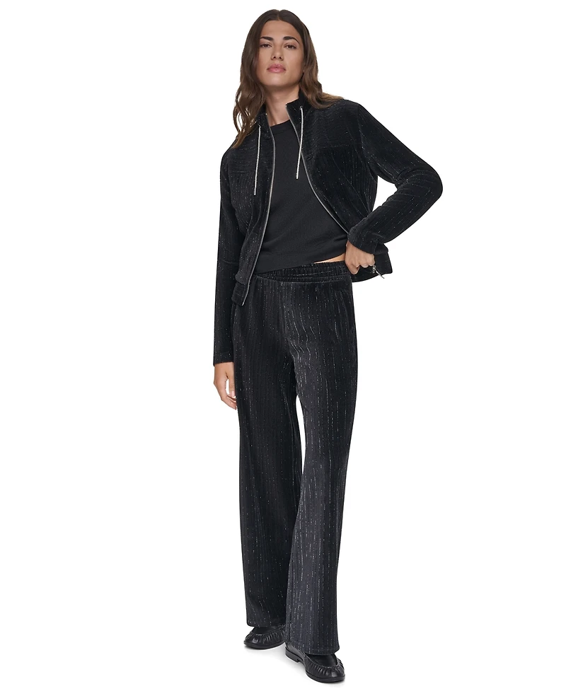 Dkny Women's Long-Sleeve Lurex Velvet Jacket