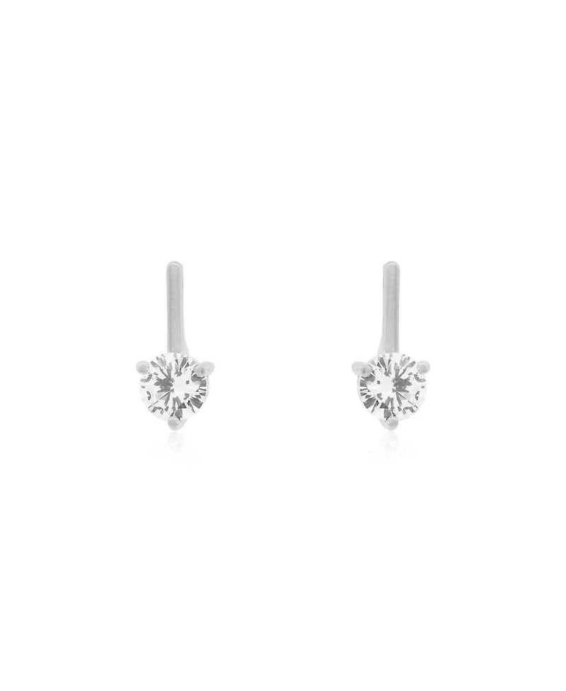 The Lovery Cz Round Drop Earrings Sterling Silver