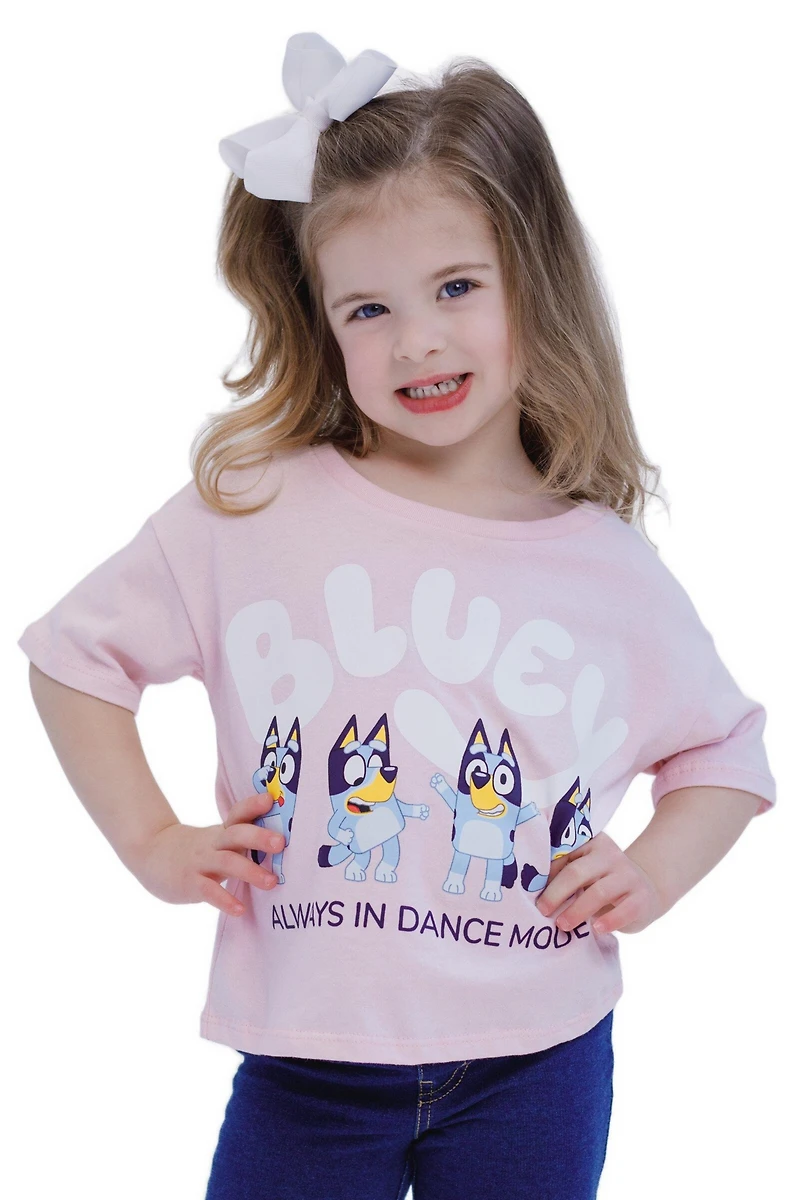Bluey Girls' 4-16 Cropped Crewneck T-Shirt
