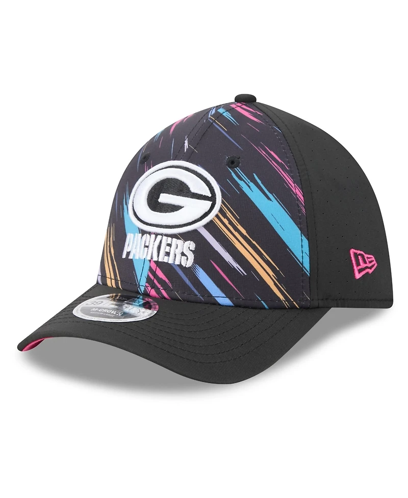 New Era Men's Black Green Bay Packers 2026 Nfl Cruical Catch 39THIRTY M-Crown Stretch Hat