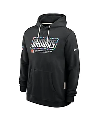 Nike Men's Black Cleveland Browns 2026 Nfl Cruical Catch Sideline Dri-Fit Pullover Hoodie