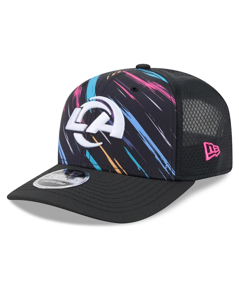 New Era Men's Black Los Angeles Rams 2026 Nfl Cruical Catch 9SEVENTY Adjustable Trucker Hat