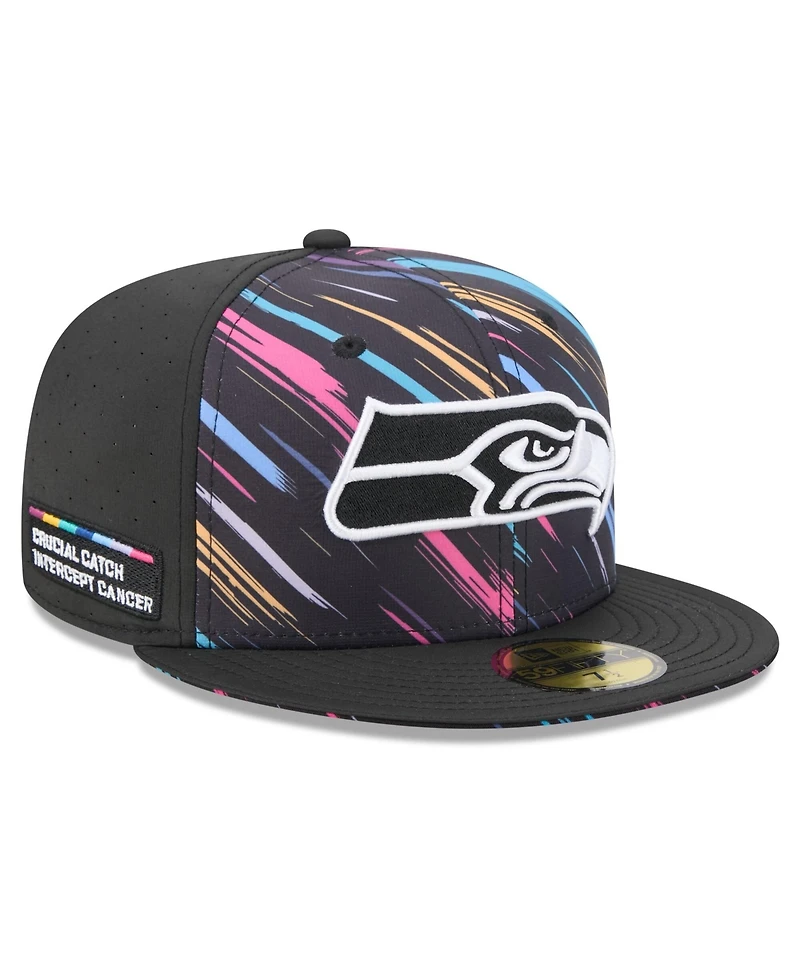 New Era Men's Black Seattle Seahawks 2026 Nfl Cruical Catch 59FIFTY Fitted Hat