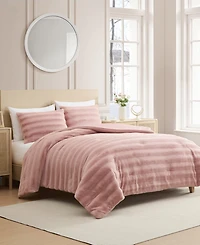 Laura Ashley Cloud Solid Faux Fur 2-Piece Comforter Set, Twin