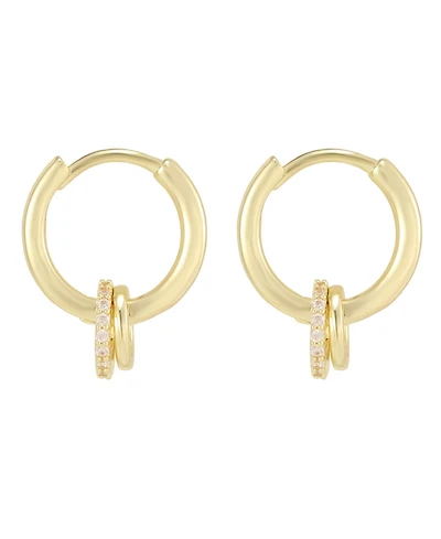 Adornia Small Cubic Zirconia Gold-Tone Hoop Earrings