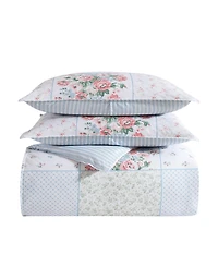 Laura Ashley Hope Patchwork Cotton 7-Piece Comforter Set, Full/Queen
