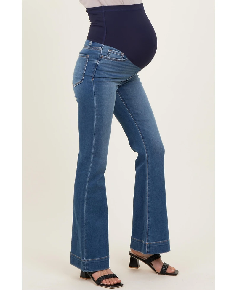 Pinkblush Maternity High-Waisted Flare Over-Belly Waistband Jeans