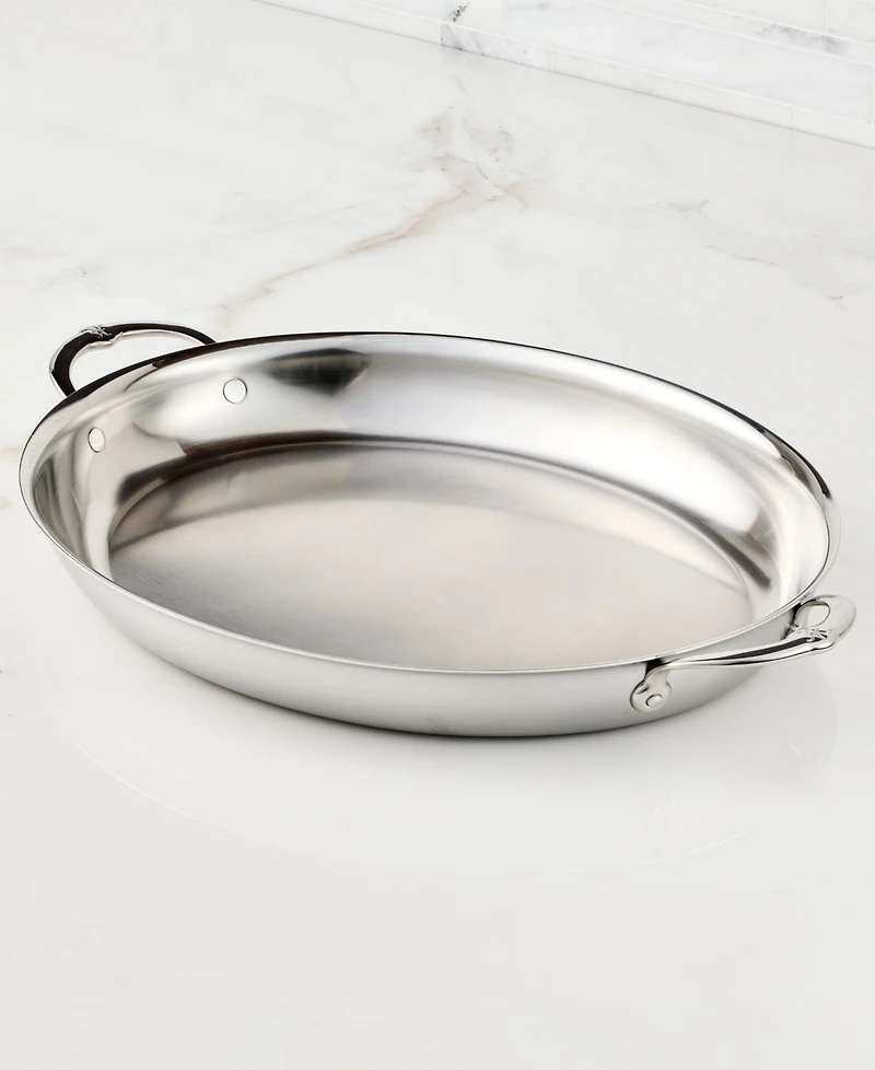 Hestan Provisions Large Clad Stainless-Steel Oval Roaster