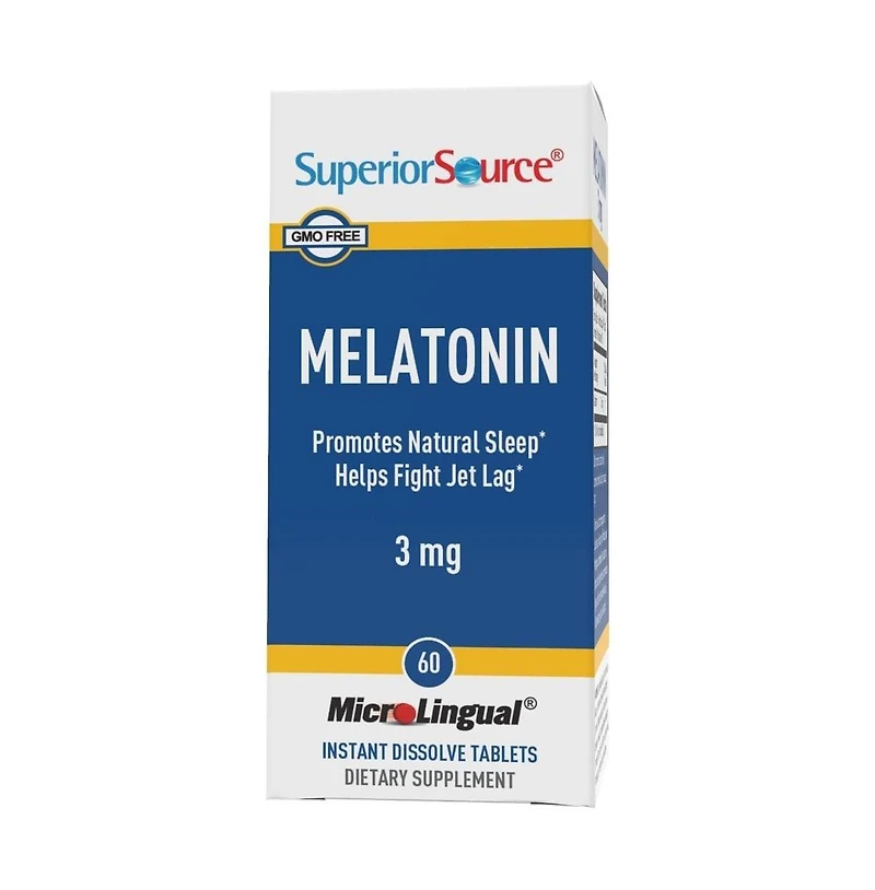 Superior Source Melatonin 3 Milligram, Quick Dissolve MicroLingual 60 Tablets with Chamomile, Sleep Support, Melatonin, for Adults, Non-gmo