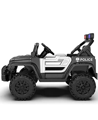 Yobtop 12V Kids Electric Police Car with Parent Remote Control,Dual Motor Drive,Four-Wheel Suspension,Music, Bluetooth, MP3, Usb for Kids