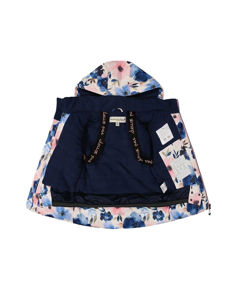 Deux par Toddler Girls' 2T-5T Play Technical Watercolor Flower Print Jacket and Snow Pants, 2-Piece Set