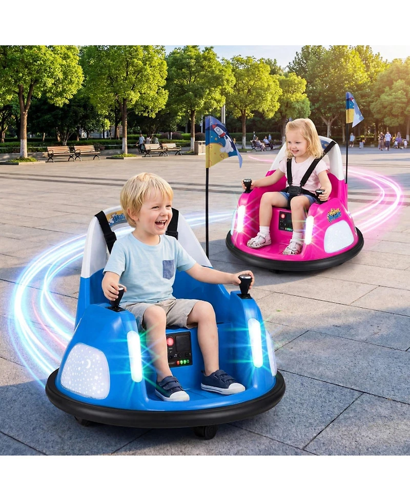Sugift 12V Kids Ride on Bumper Car 360 Degree Spinning with Remote Control, Ages 18-72 Months