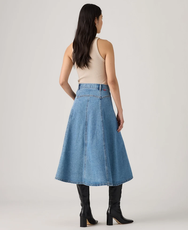 Levi's Women's Yoked Western Midi A-Line Denim Skirt