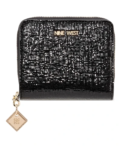 Nine West Kristina Metallic Zip Around Wallet
