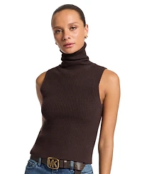 Michael Kors Women's Merino Wool Sleeveless Turtleneck Sweater Vest