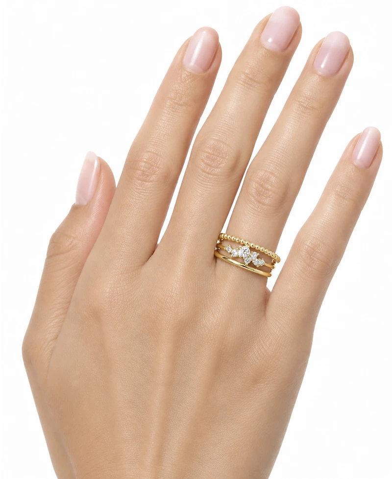 And Now This Cubic Zirconia Triple Stack Ring
